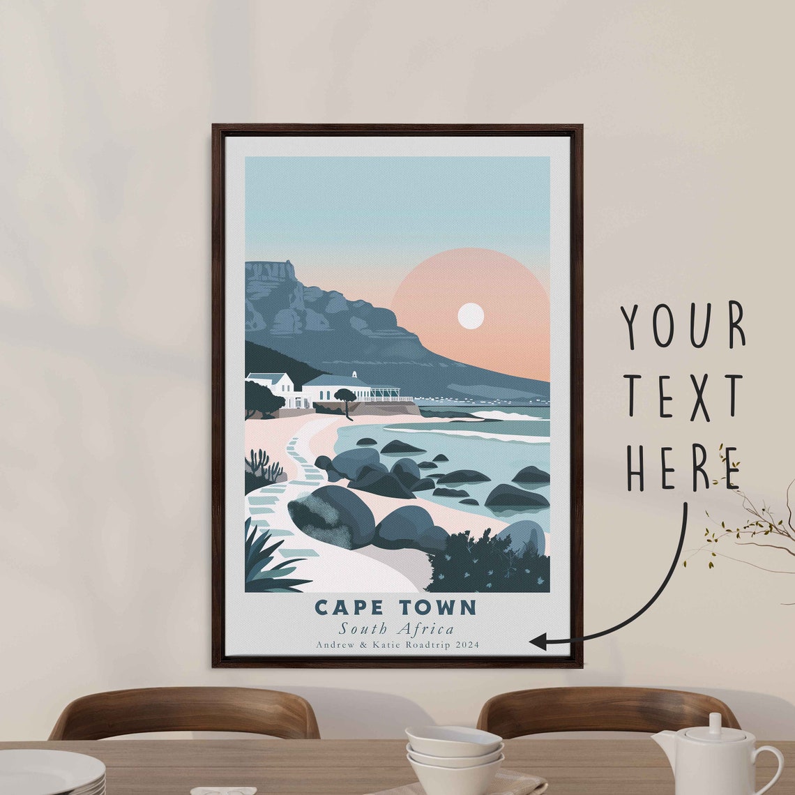Cape Town South Africa Table Mountain Beach Boulders Travel Poster - Image 3