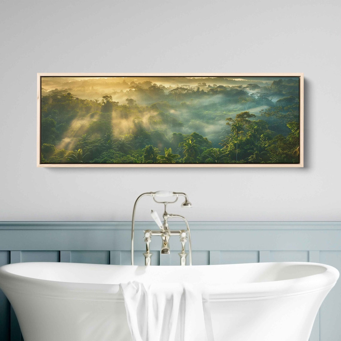 Panoramic Rainforest Canopy At Sunrise Wall Art Print Tropical Landscape Jungle Poster Rainforest Foliage Ready To Hang - Image 3
