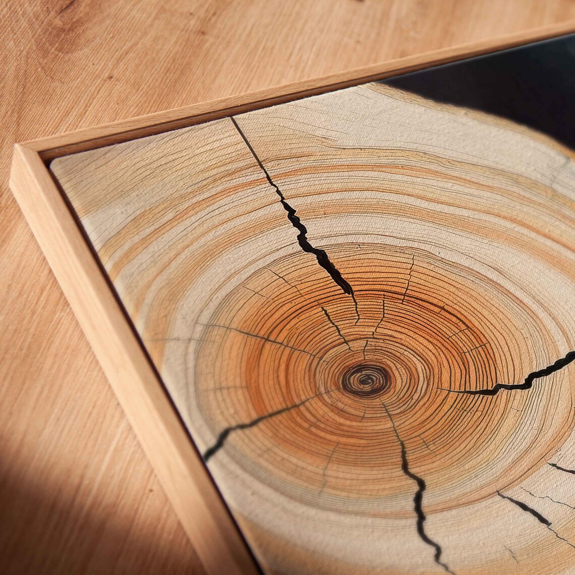 Tree Rings, Colorful and Black White Juxtaposition - Image 2