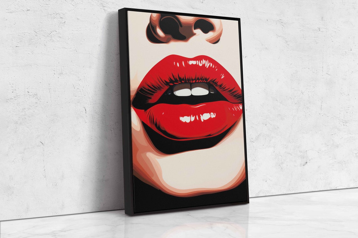 Pop Art Red Lips Poster Print - Image 4
