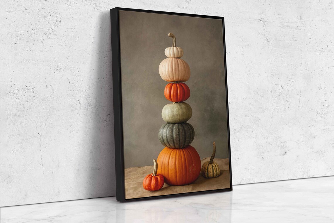 Stack Of Different Sized Pumpkins, Fall Decor - Image 4