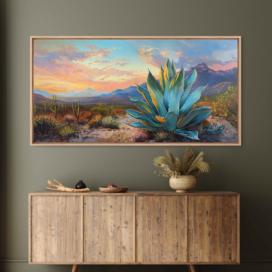 Agave Plant Desert Landscape Oil Painting Print