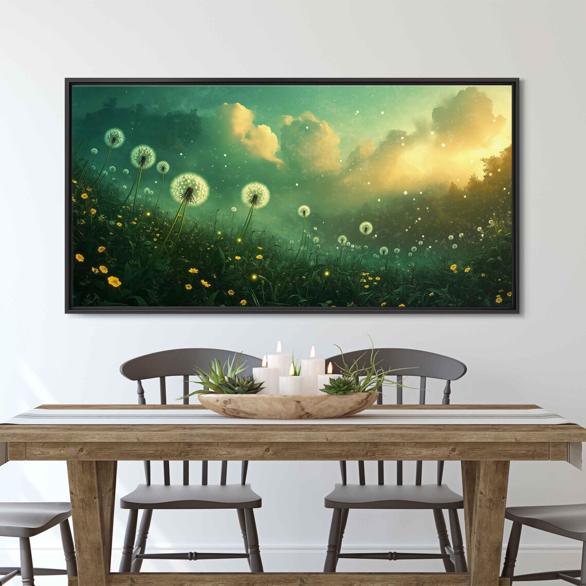 Giant Dandelion Puffs - Mystical Landscape Art Print
