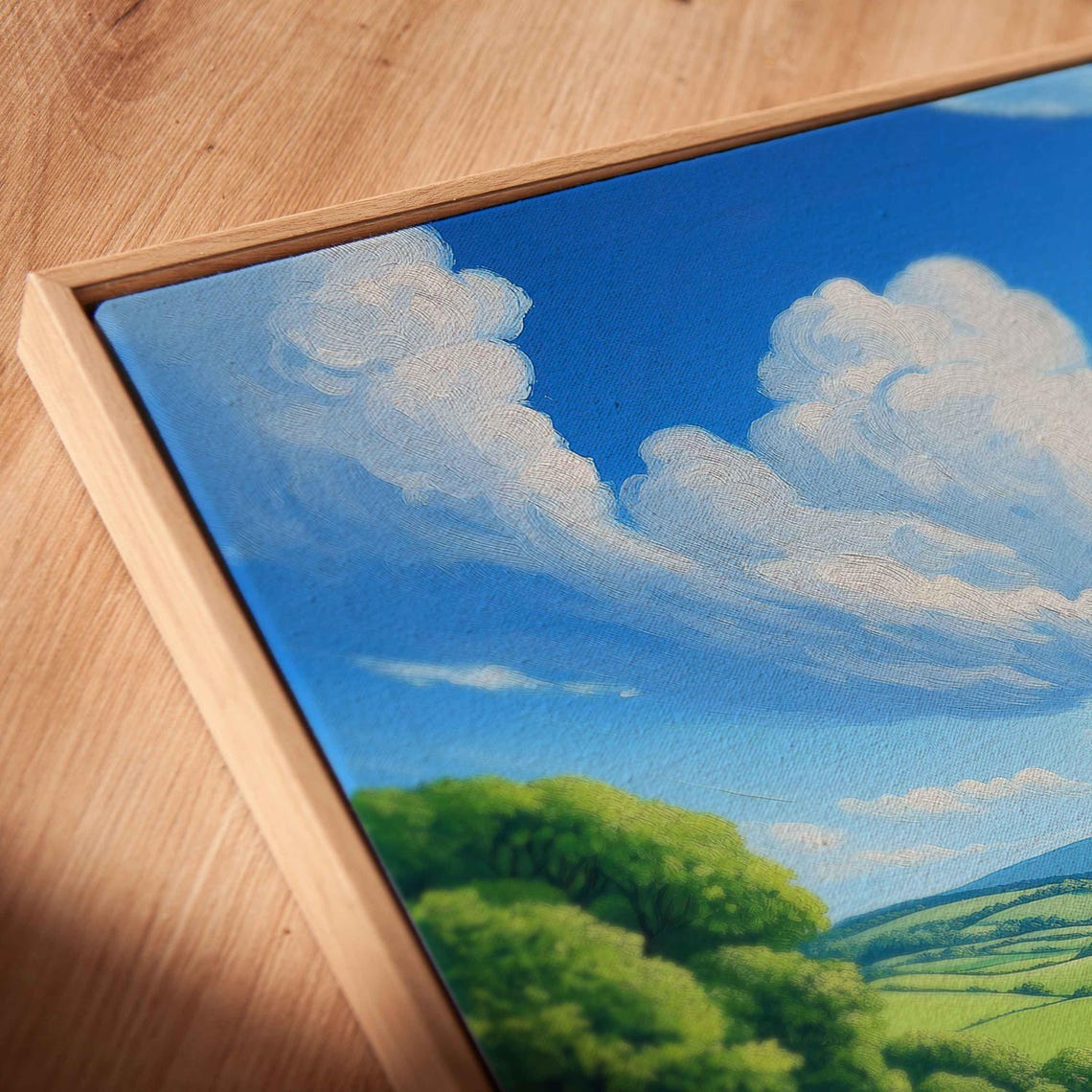 Sheep Grazing In A Lush Green Valley Under Big Clouds Poster - Image 2