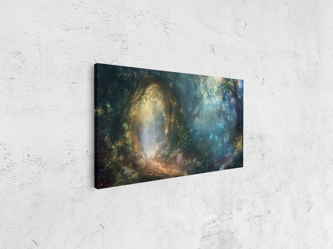 Mystical Portal in Magical Forest, Fantasy Art Print - Image 4