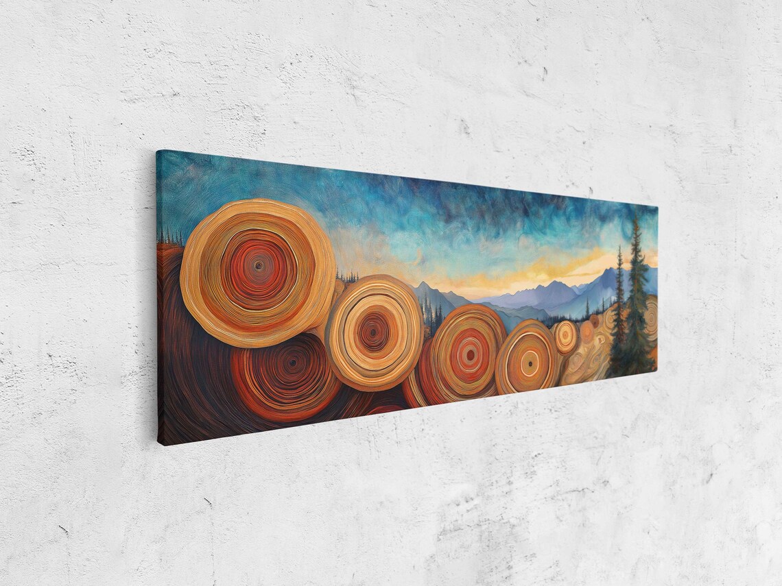 Tree Rings Panoramic Landscape Art Print - Image 4