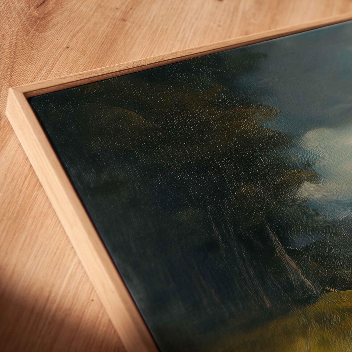 Highland Cows Grazing By Loch, Oil Texture Landscape - Image 2