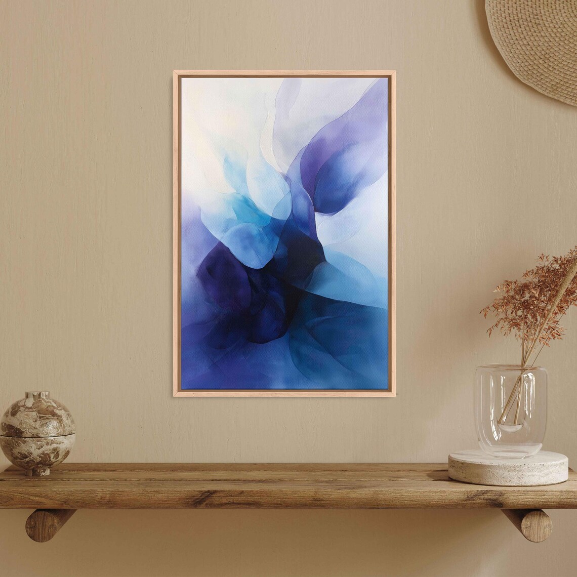 Ethereal Blue And Purple Abstract Art Print - Image 3