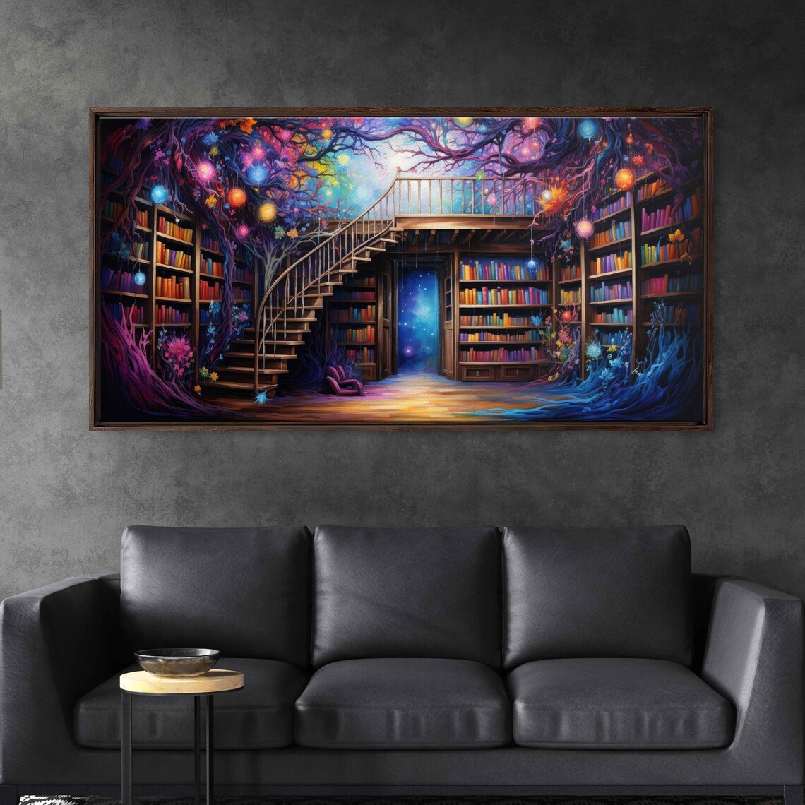 Colorful Library Fantasy Art Print, Reading Nook Decor - Image 3