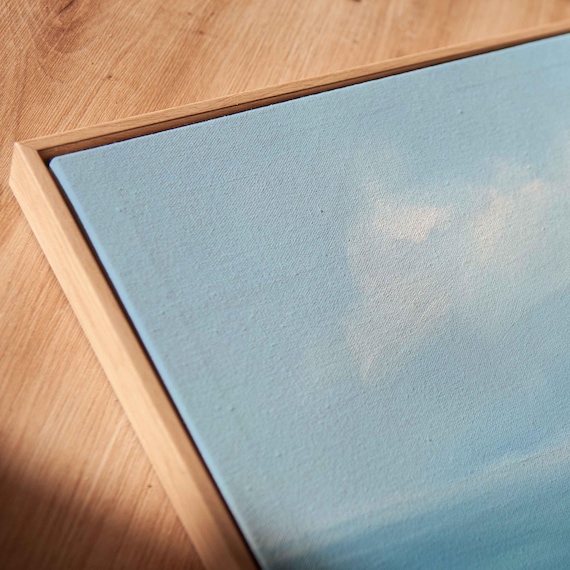 Pale Blue Watercolor Sky Wash Minimalist Abstract Canvas Wall Poster