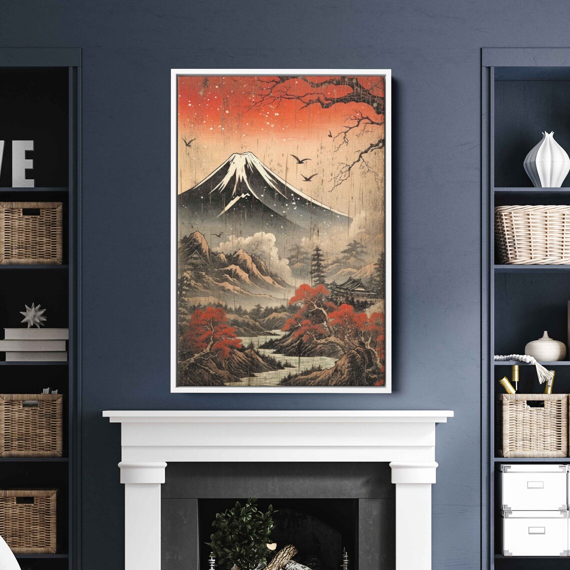 Mount Fuji Ukiyo E Style Vintage Japanese Autumn Landscape Print - Image 3