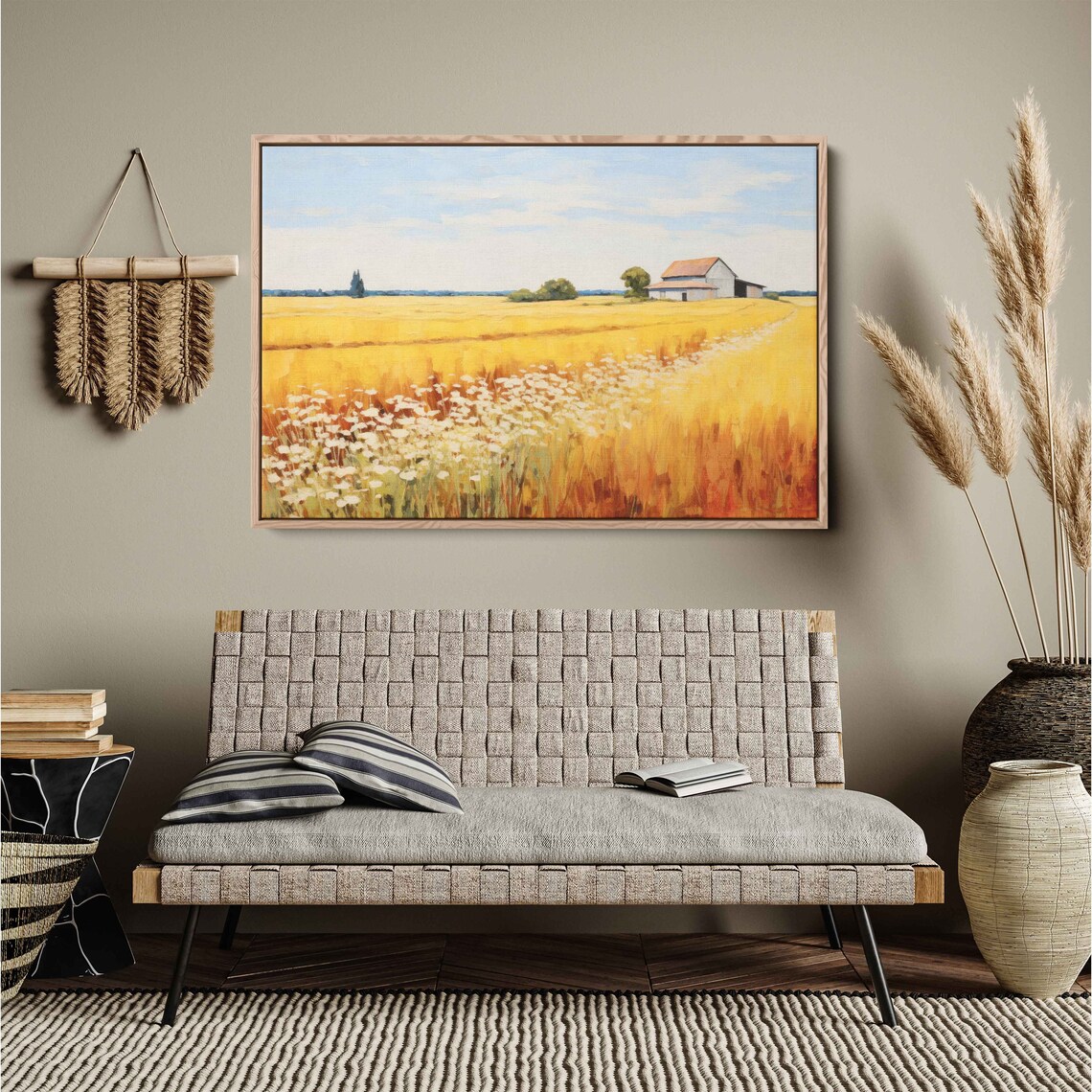 Rustic Farm Vintage Painting, Farmhouse Art Print
