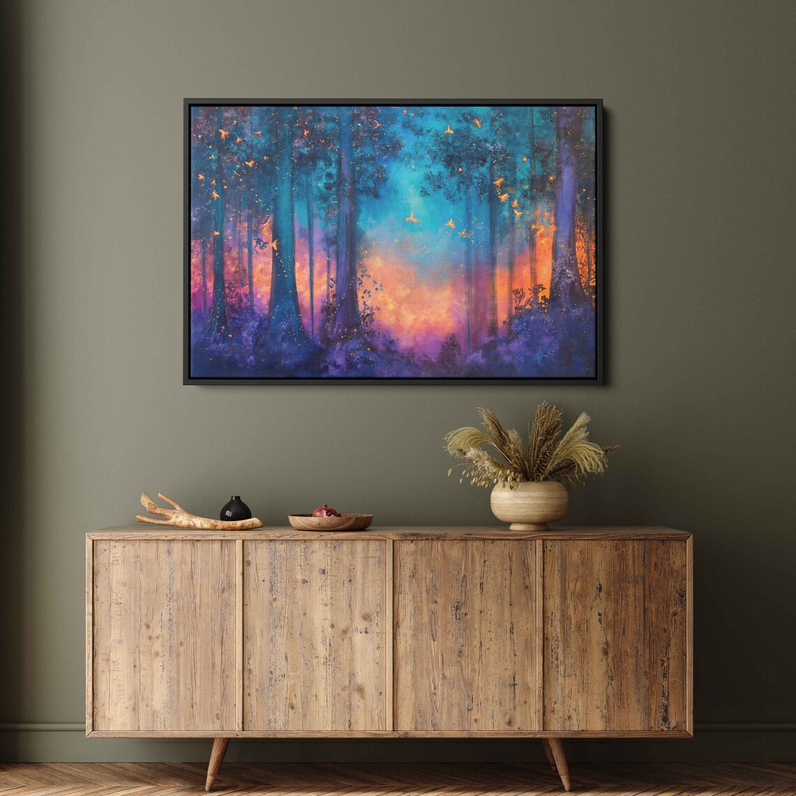 Forest Fire Painting, Ember Trees Art Print - Image 3