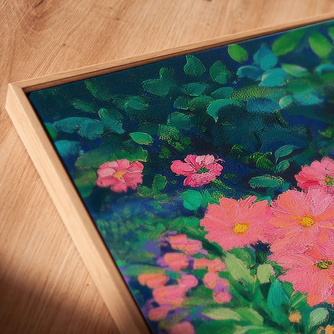 Neon Flowers Garden Art Print, Swirling Patterns - Image 2