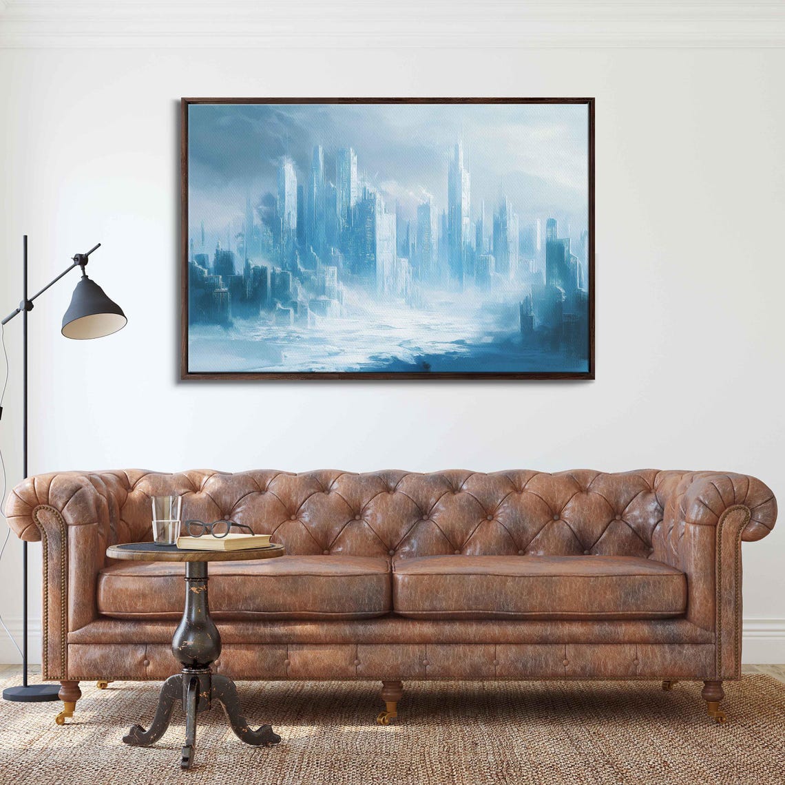 Frozen Cityscape Art Print, Icy Towers