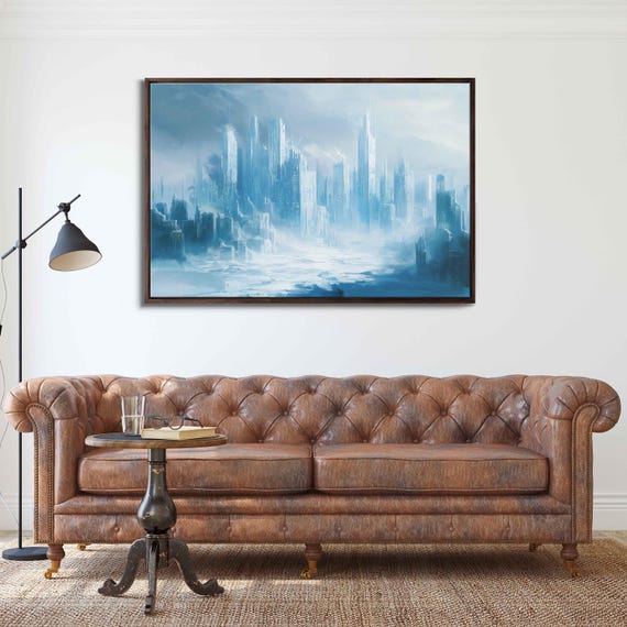 Frozen Cityscape Art Print, Icy Towers