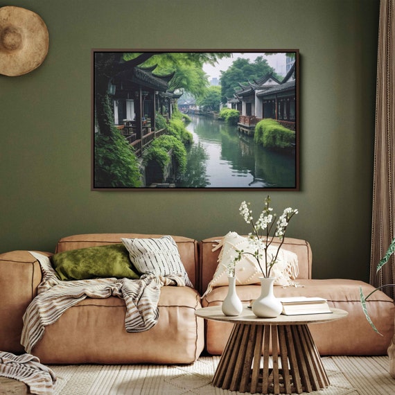 Jiangnan Yangtze River Photography Wall Art Print Chinese River Town Beautiful Asian Nature Ready To Hang