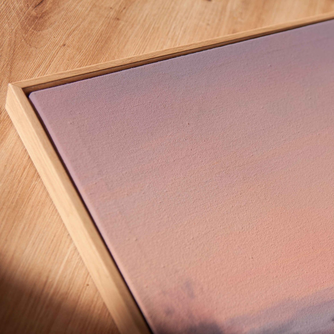 Misty Farmhouse Sunset Pink Heather Moorland Silhouette Wall Art - Image 2