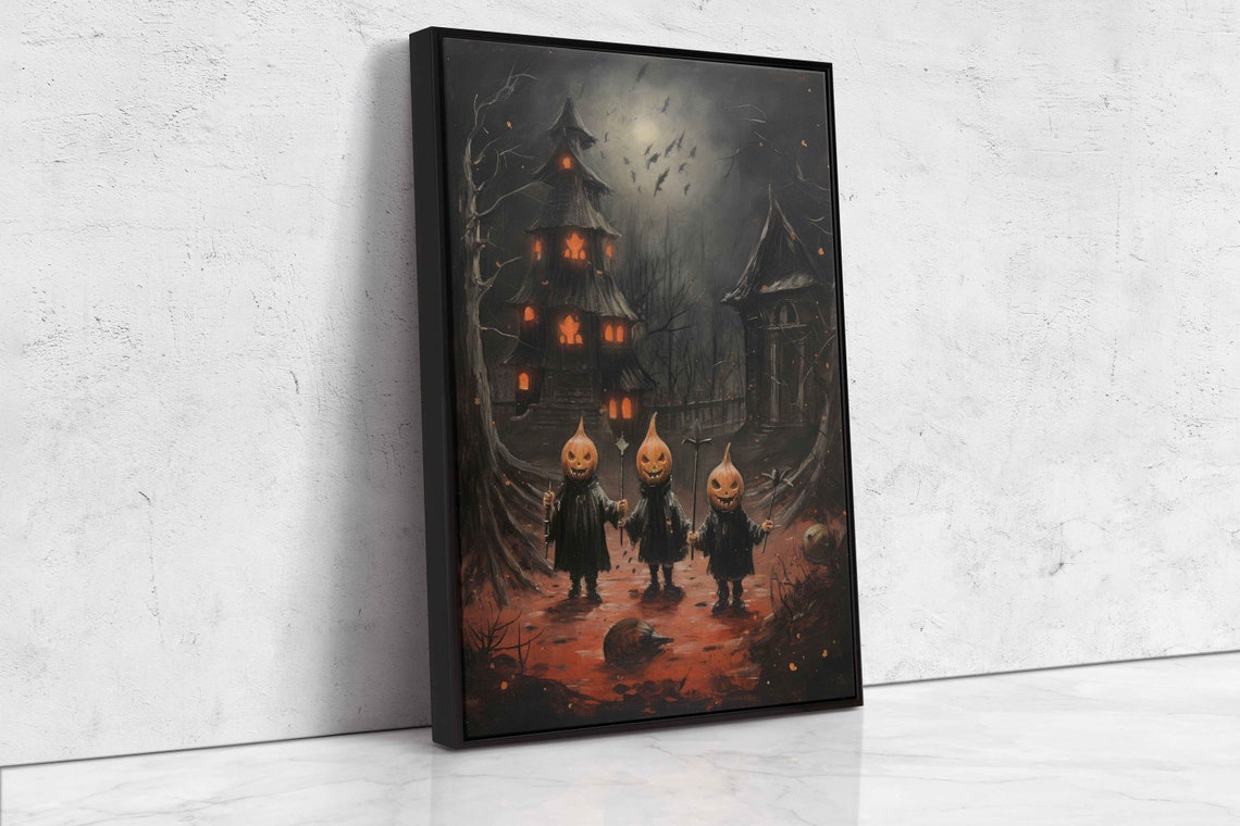 Halloween Pumpkin Head Children Spooky Village Night Jack O Lantern - Image 4