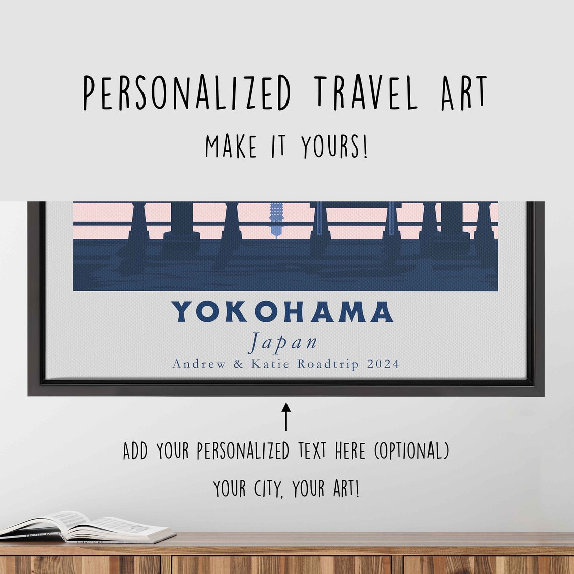 Yokohama Japan Marine Tower Waterfront Promenade Sunset Travel Poster - Image 4