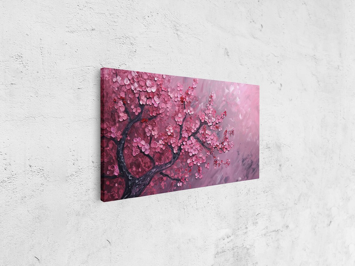 Vibrant Cherry Blossom Tree Art Print, Vivid Color - Image 4