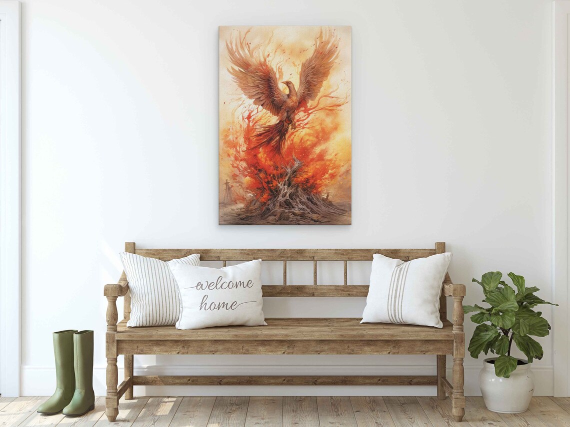 Phoenix Rising From The Ashes Art Print, Abstract - Image 2