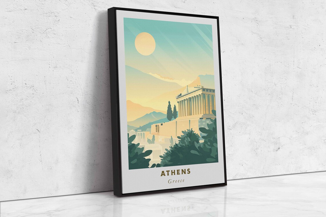 Athens Greece Parthenon Acropolis Sunrise Landmark Travel Poster - Image 2