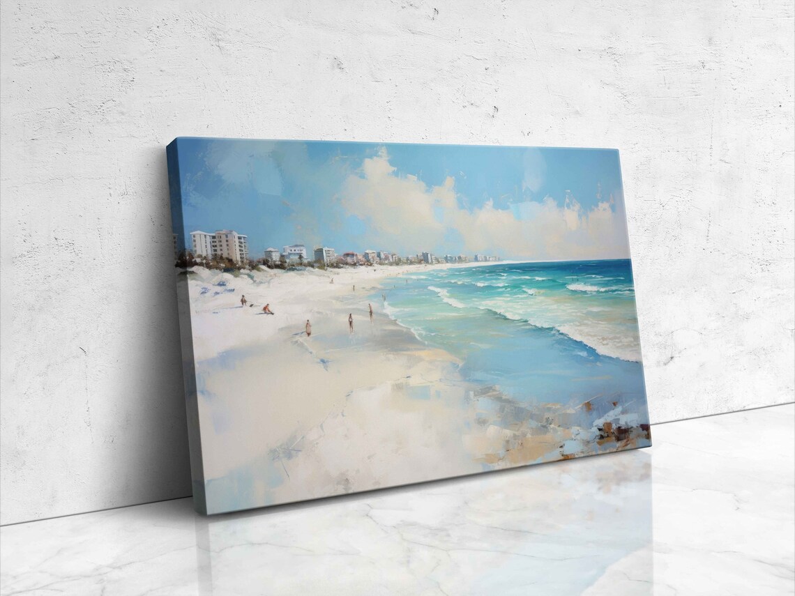 Navarre Beach Florida Modern Oil Painting Art Print - Image 4