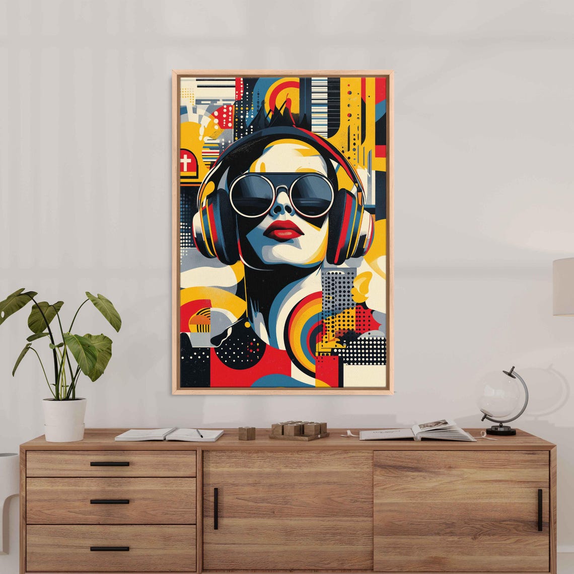 Bold Music Inspired Pop Art Wall Art Print Lively Colors Dynamic Graphics High Resolution