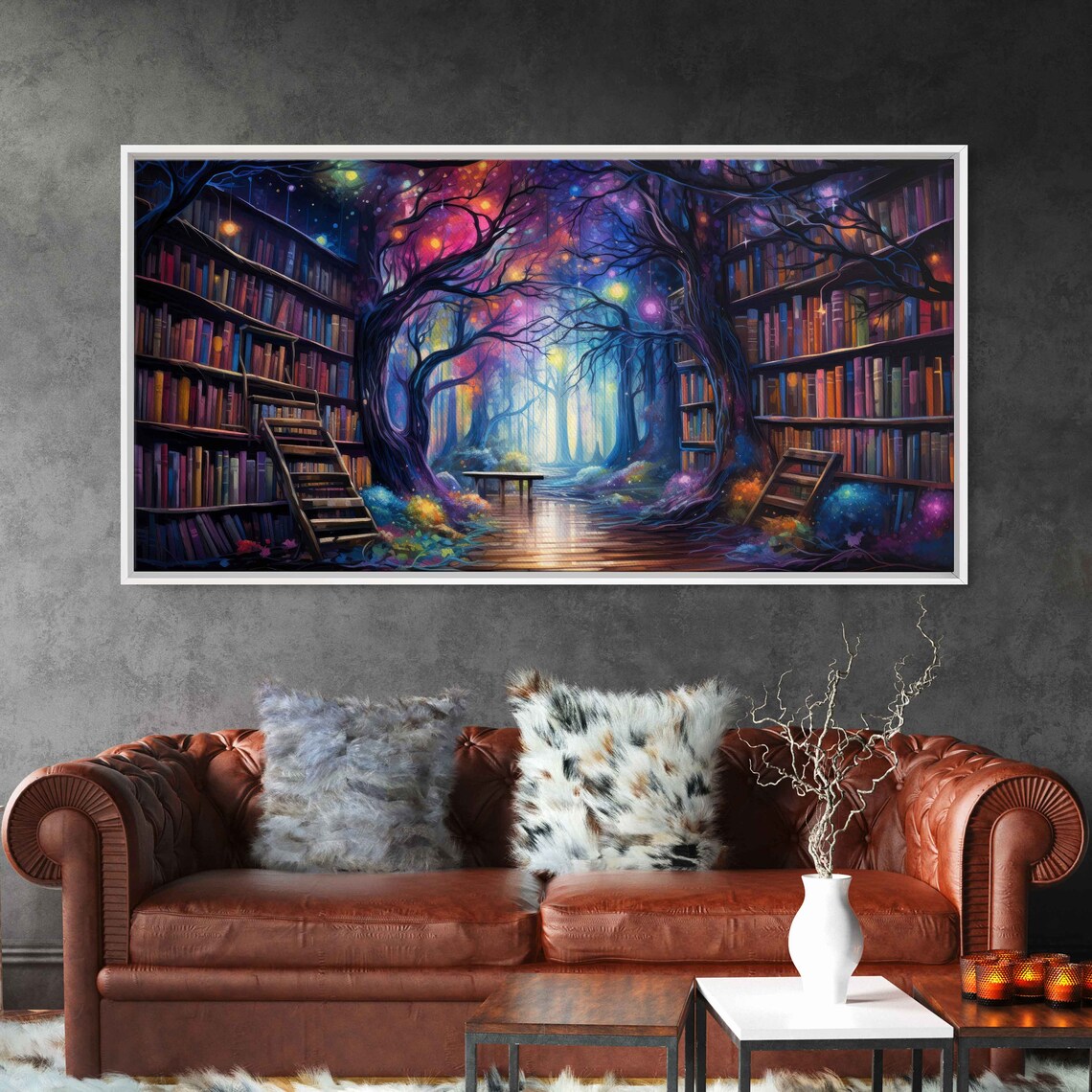 Magical Enchanted Library Tree Of Knowledge, Fantasy Art