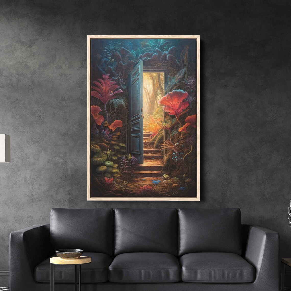 Magical Door In Enchanted Forest Wall Art Portal To Another Dimension Framed Print Ready To Hang - Image 2