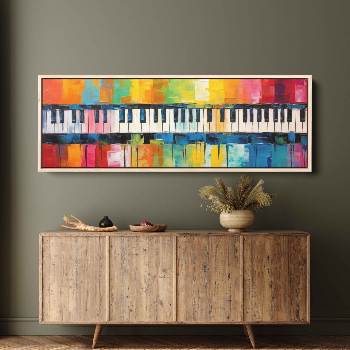 Abstract Colorful Piano Keys Oil Painting Art Print - Image 3
