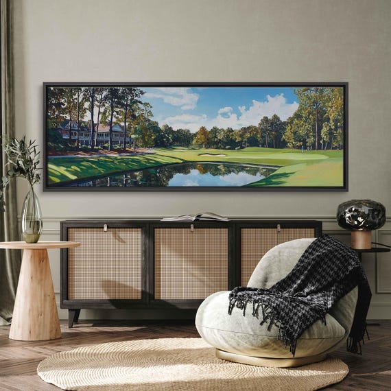 Quail Hollow Golf Course Oil Wall Art Print Picturesque Fairways Gift For Golfer Golfing Green Ready To Hang