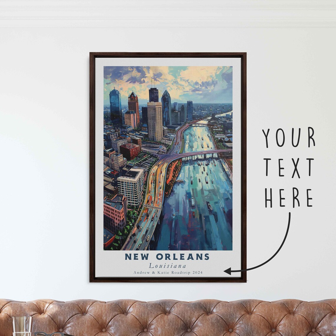 New Orleans Louisiana Acrylic Painting Travel Art Framed Wall Art Framed Fine Art Poster Paper Print Travel Home Decor - Image 3