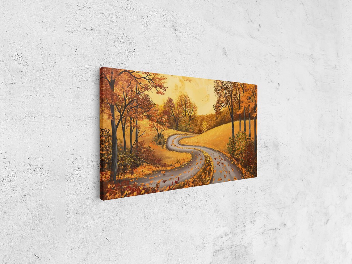 Winding Country Road Autumn Foliage Golden Fall Landscape Poster - Image 4
