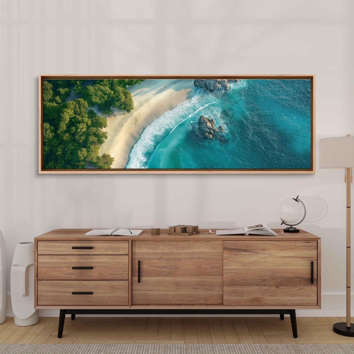 Vibrant Abstract Seascape, Blue Green Waves - Image 3