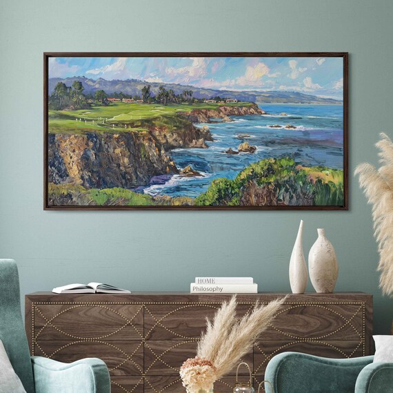 Pebble Beach Golf Links Pacific Cliffs Cypress Trees Ocean View Golf Poster