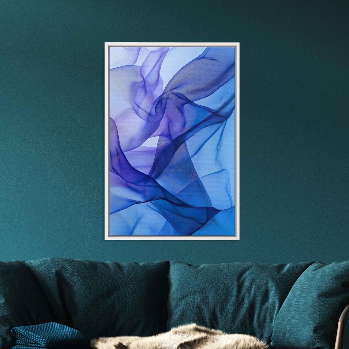 Ethereal Blue And Purple Abstract, Serene Composition - Image 3