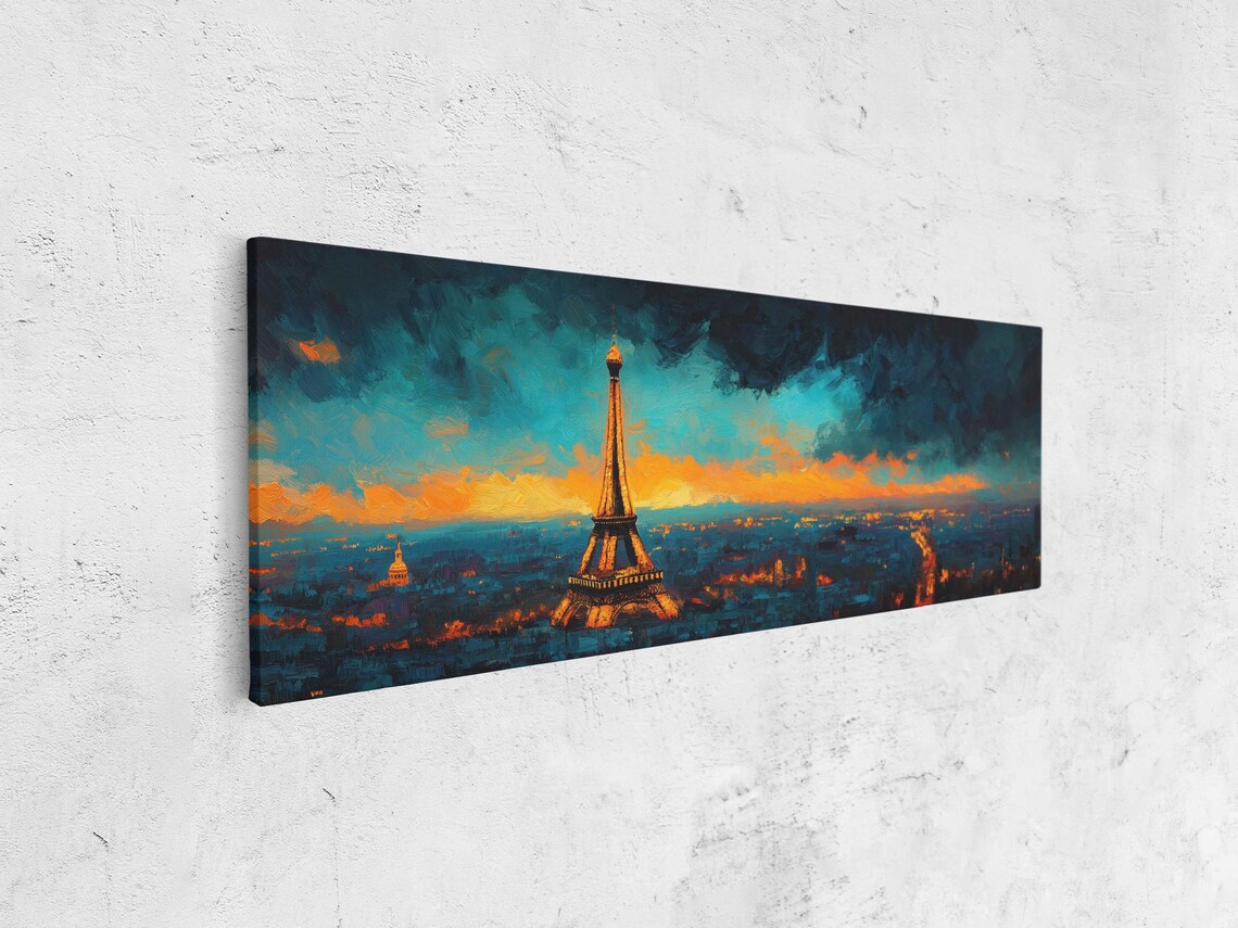 Eiffel Tower Cityscape, Twilight Illuminations Art Print - Image 4