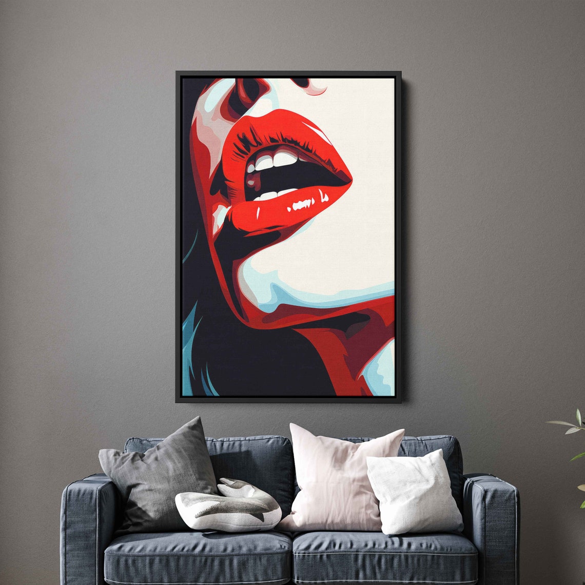 Pop Art Red Lips Poster Print - Image 2