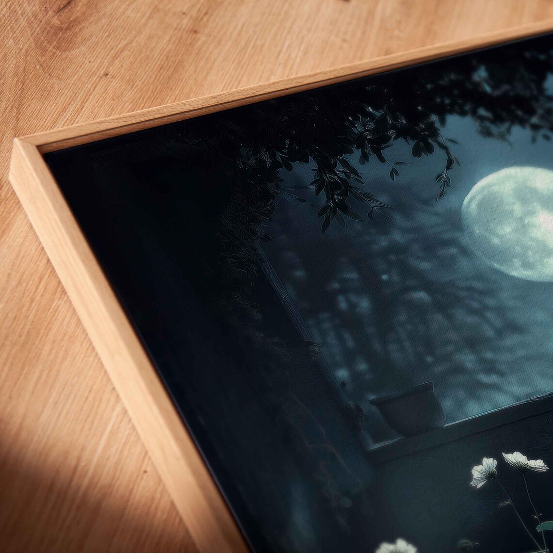 Moonlit Terrace, Ethereal Atmosphere Shadows And Solitude - Image 2