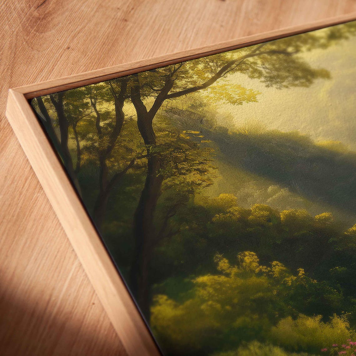 Stone Cottage Glowing In Sunlit Green Valley Meadows At Dawn Poster - Image 2