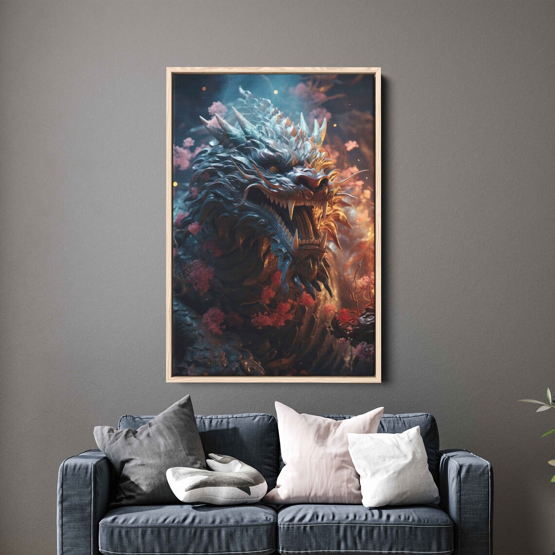 Chinese Dragon Wall Art Framed Print Ready To Hang - Image 3