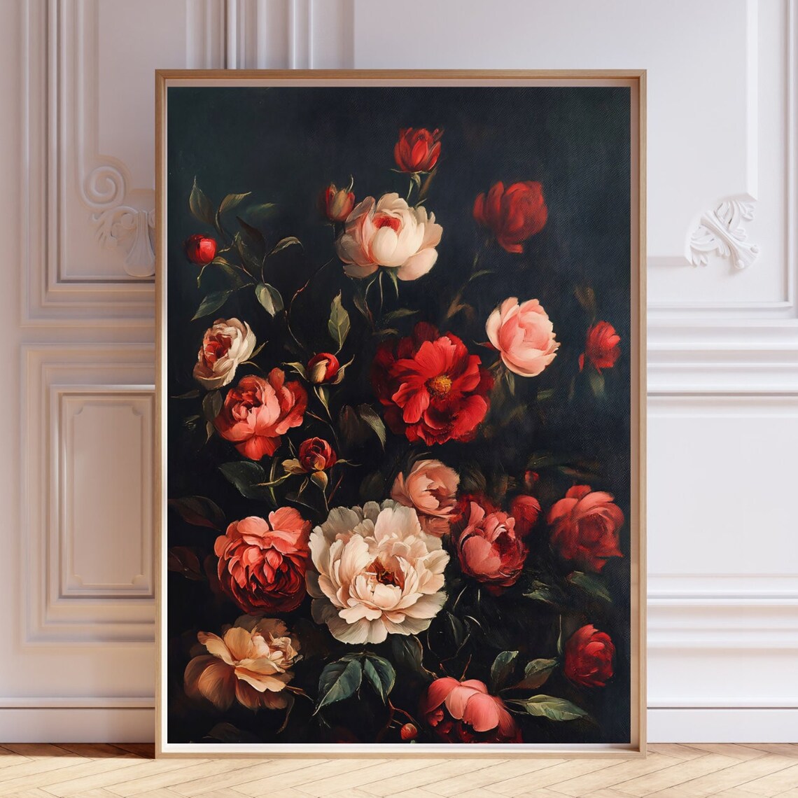 Vintage Victorian Floral Painting, Gothic Art Print