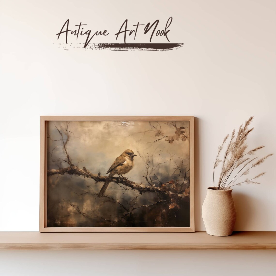 Little Brown Bird, Rustic Antique Wall Art - Image 3