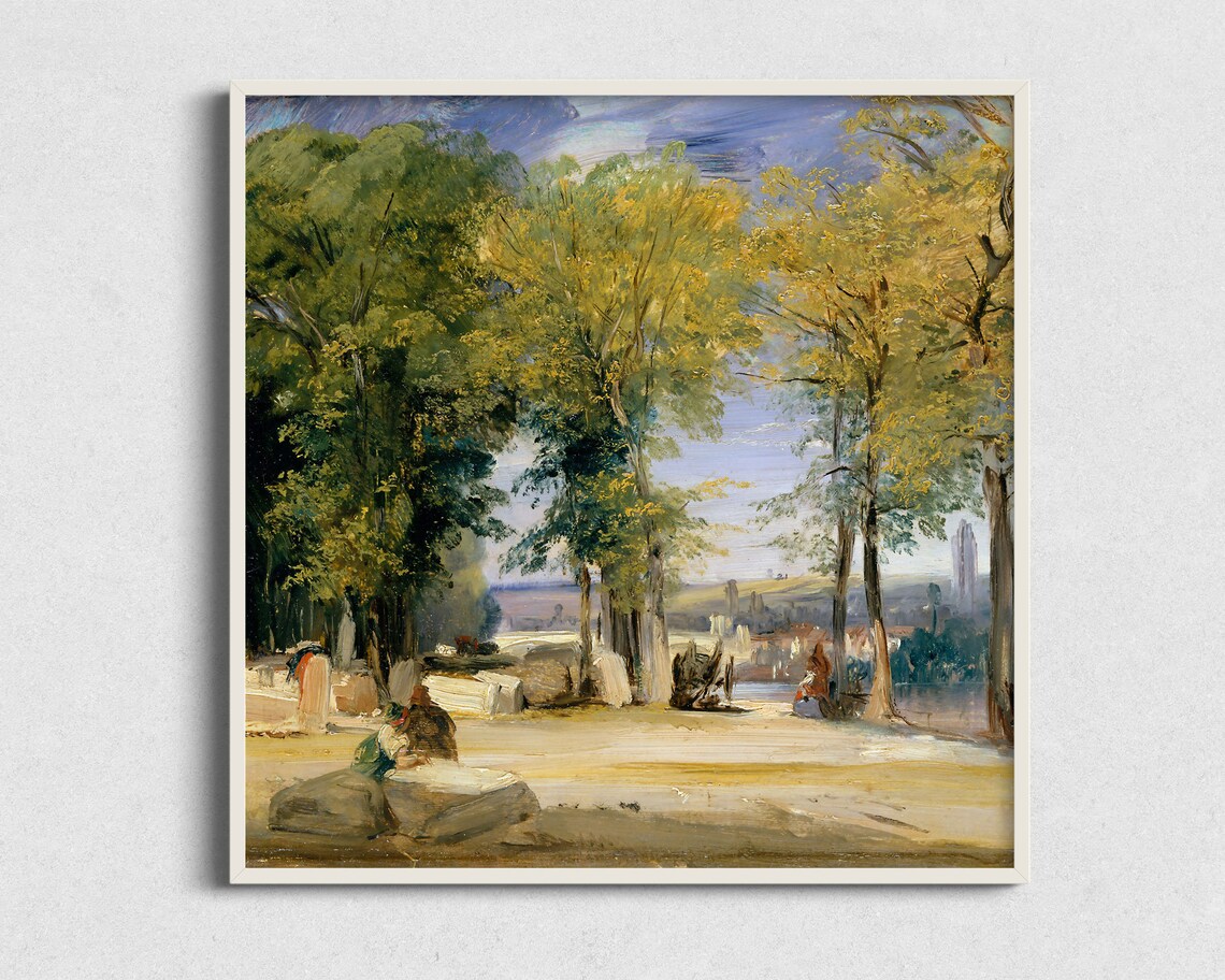 Vintage Landscape Painting, Vintage Summer Wall Art