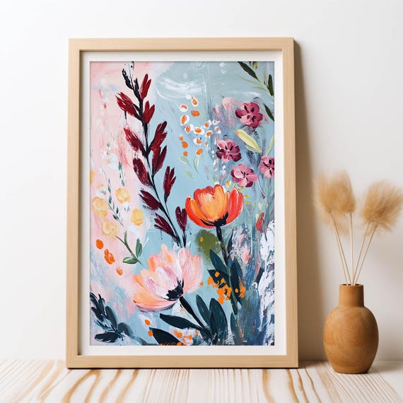 Floral Outback Blooms, Abstract Floral Boho Art