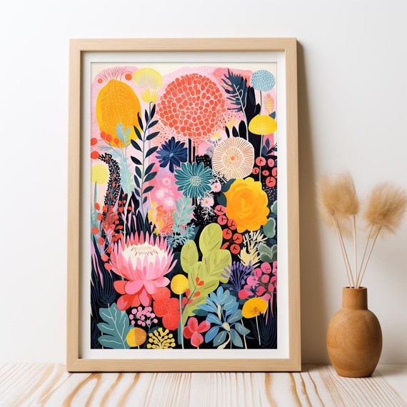 Cactus Delight Poster, Whimsical Botanical Decor
