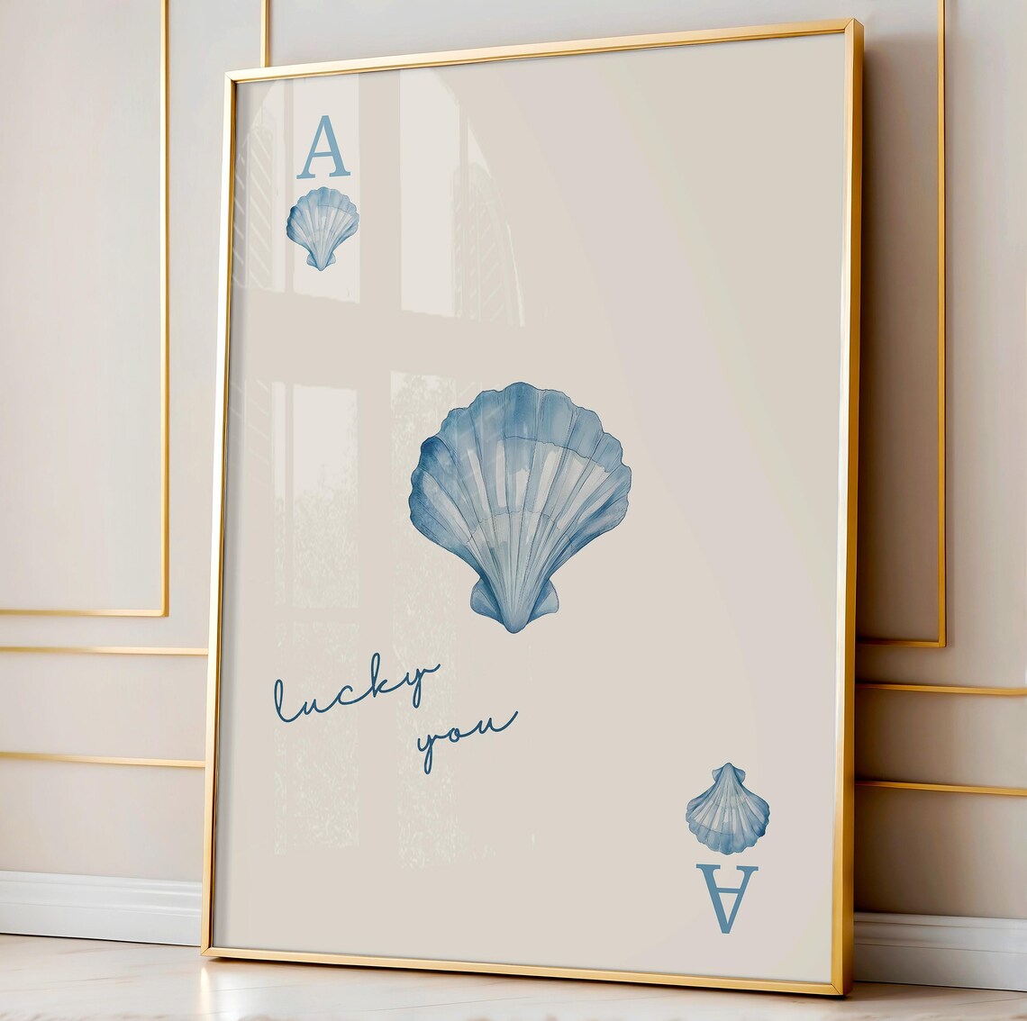 Blue Seashell Print, Coastal Beachy Wall Art - Image 5