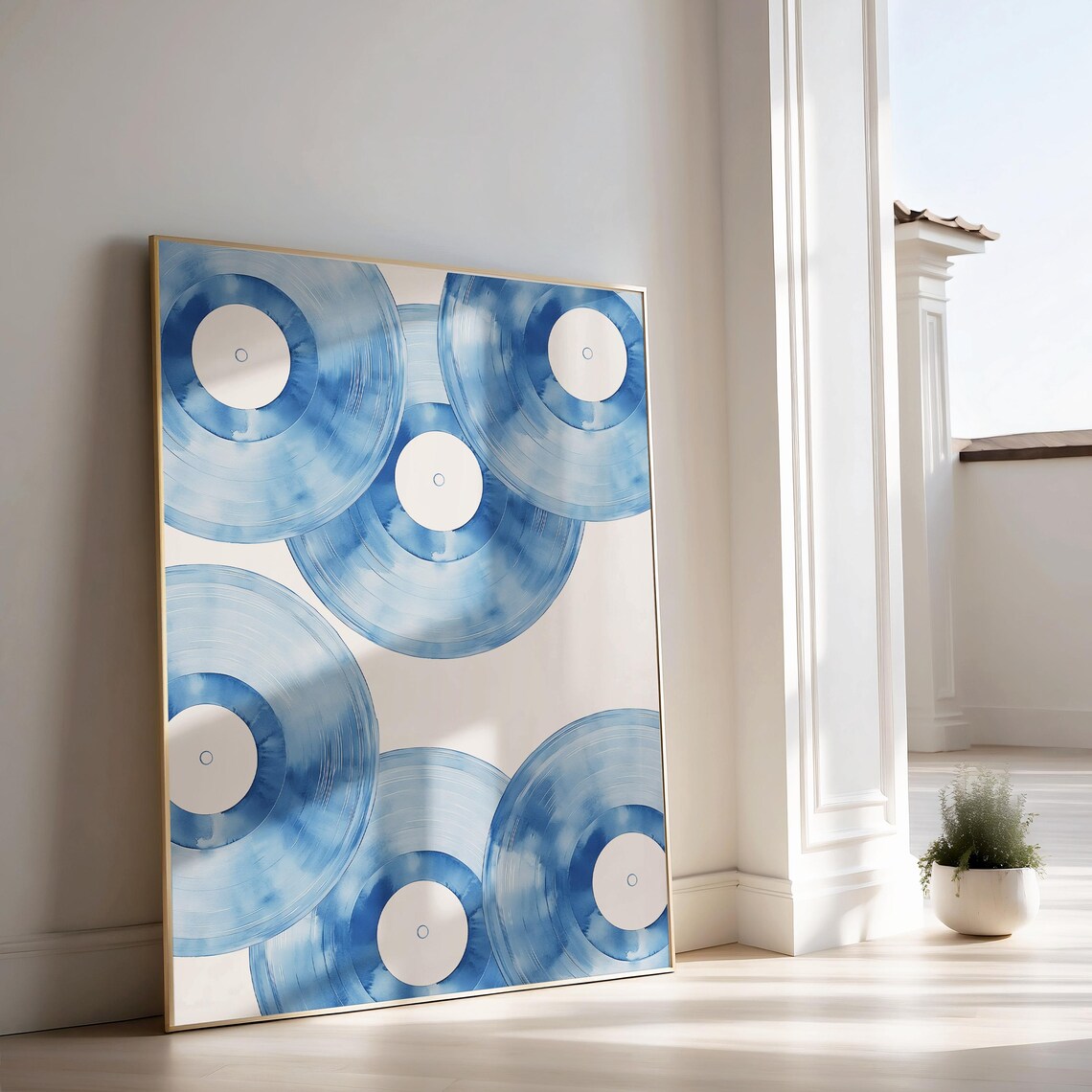 Blue Vinyl Record Trendy Retro Music Poster - Image 3